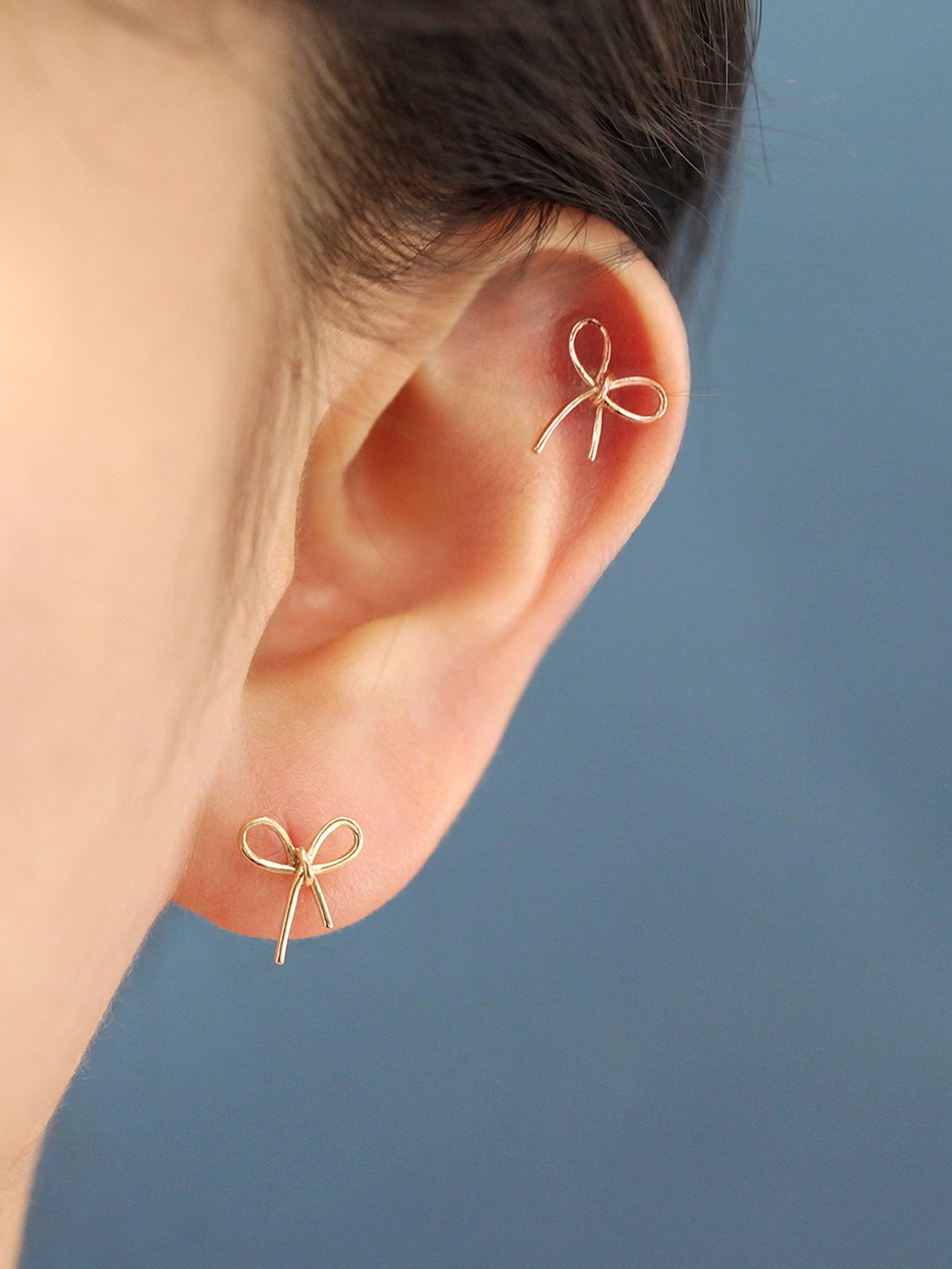 미니멀피어싱(MINIMALPIERCING) 14K 매듭 리본 피어싱 귀걸이