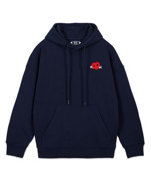프레즐 로고 후드 네이비