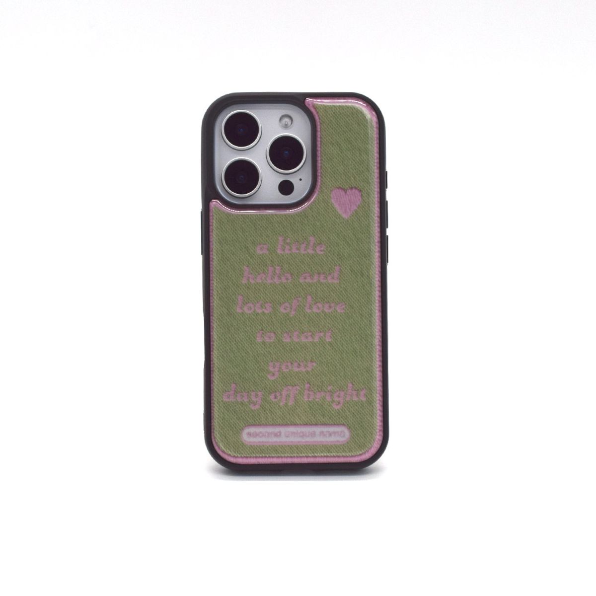 세컨드유니크네임(SECOND UNIQUE NAME) SUN CASE GRAPHIC WORD OLIVE (EPOXY&GLOSSY)