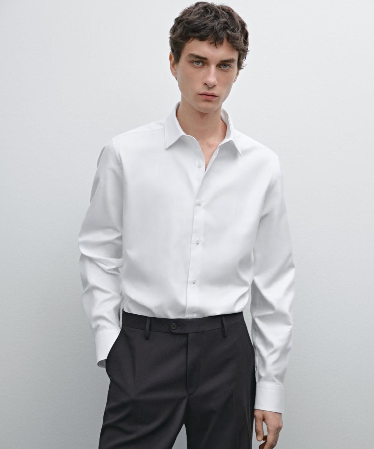 마시모두띠(MASSIMO DUTTI) 100% 코튼 슬림 핏 옥스퍼드 셔츠