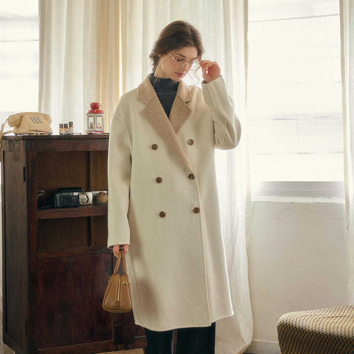 심플레트로(SIMPLE RETRO) SR_Double wool reversible coat_2color