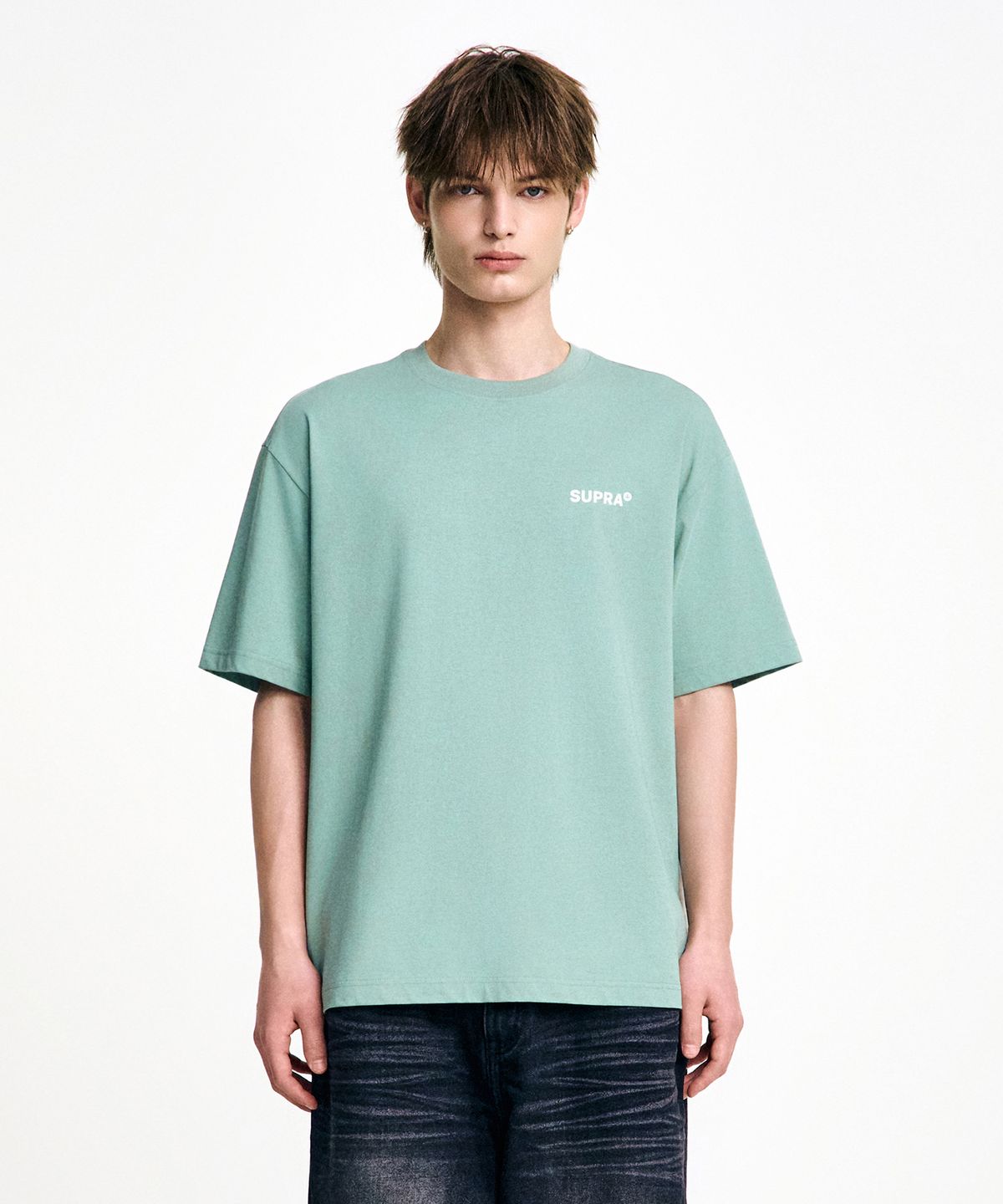 수프라(SUPRA) 투톤 마운틴 그래픽 반팔 티셔츠(MINT)