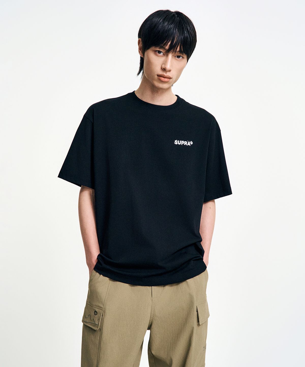 수프라(SUPRA) 베이직 반팔 티셔츠(BLACK)