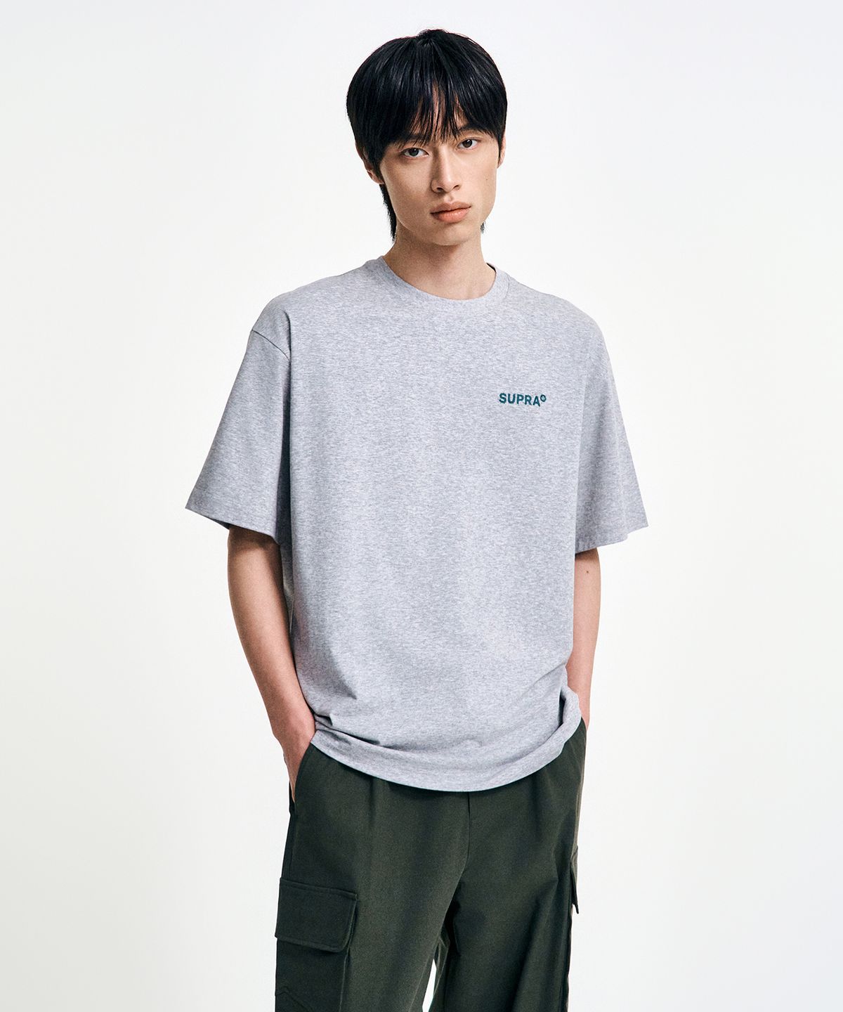 수프라(SUPRA) 베이직 반팔 티셔츠(GREY)