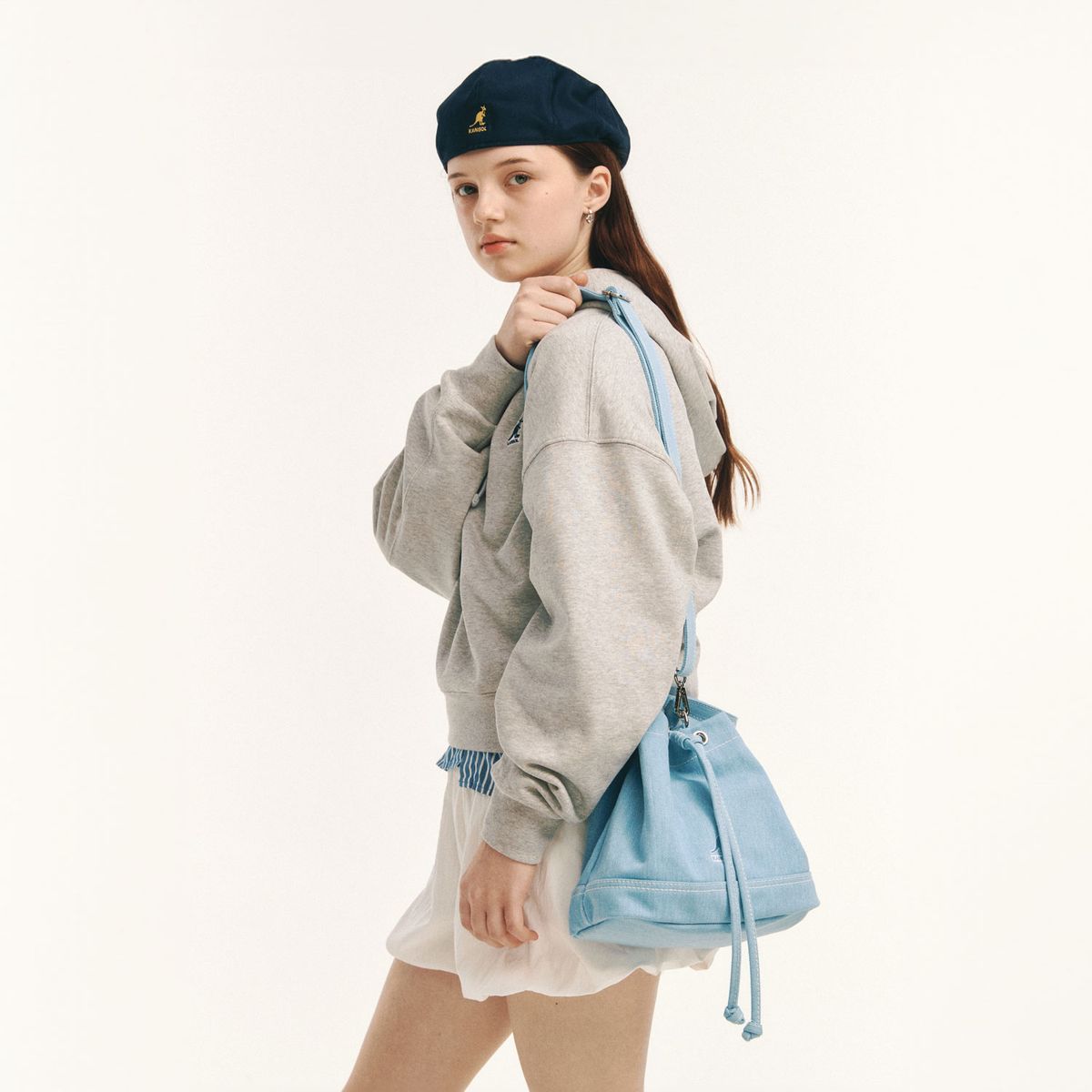 캉골(KANGOL) 뉴 앰버 데님 버켓백 3972 라이트블루