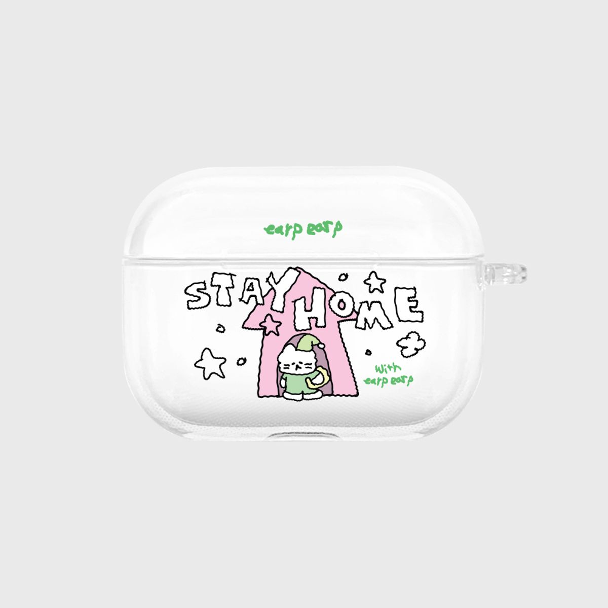 어프어프(EARPEARP) [프로3 추가]스테이 홈 치치(에어팟프로-클리어하드)