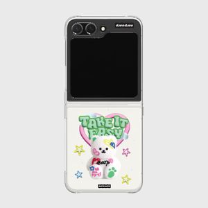 비 해피 화이트 파코(Z플립-클리어하드)