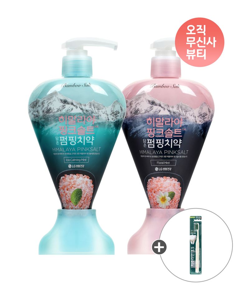 [옵션선택] 히말라야핑크솔트 펌핑치약 285g x 2개 + 추가증