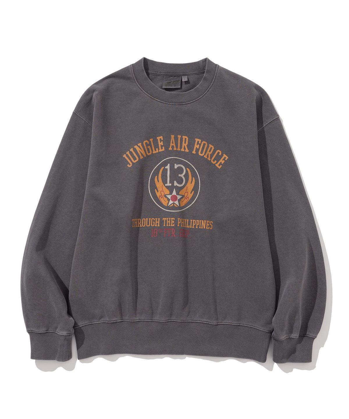 유니폼브릿지(UNIFORM BRIDGE) jungle air force sweatshirt pigment charcoal