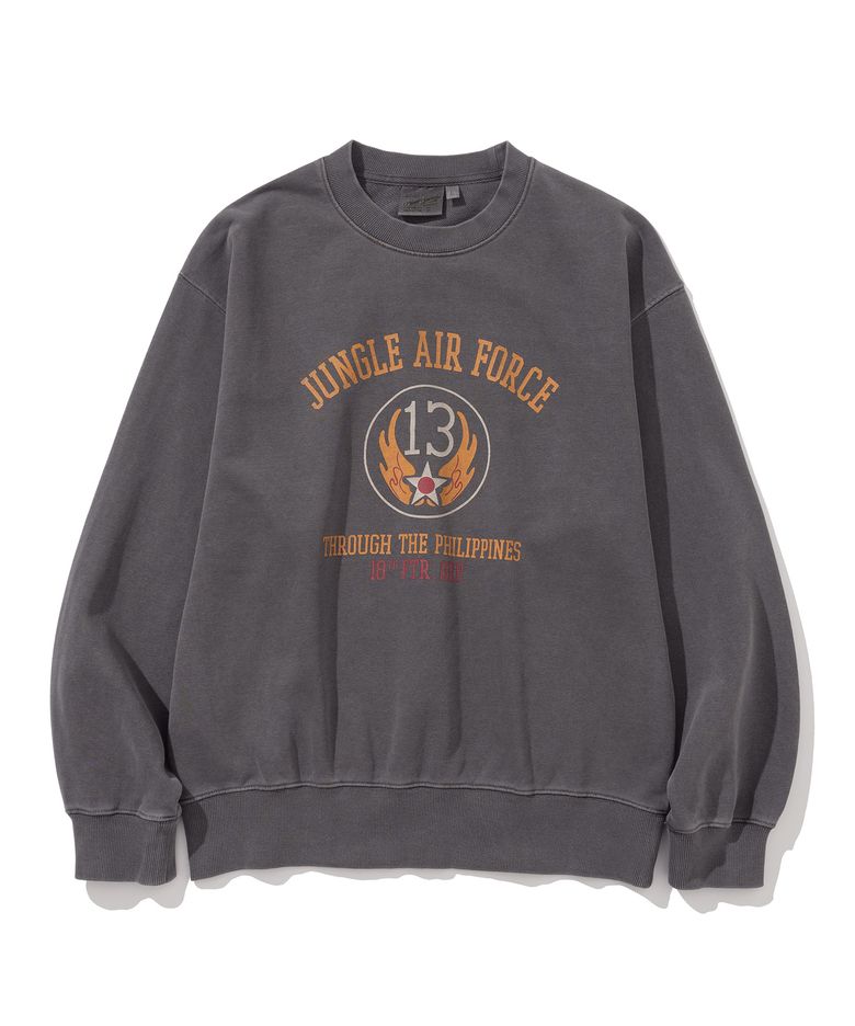 jungle air force sweatshirt pigment charcoal