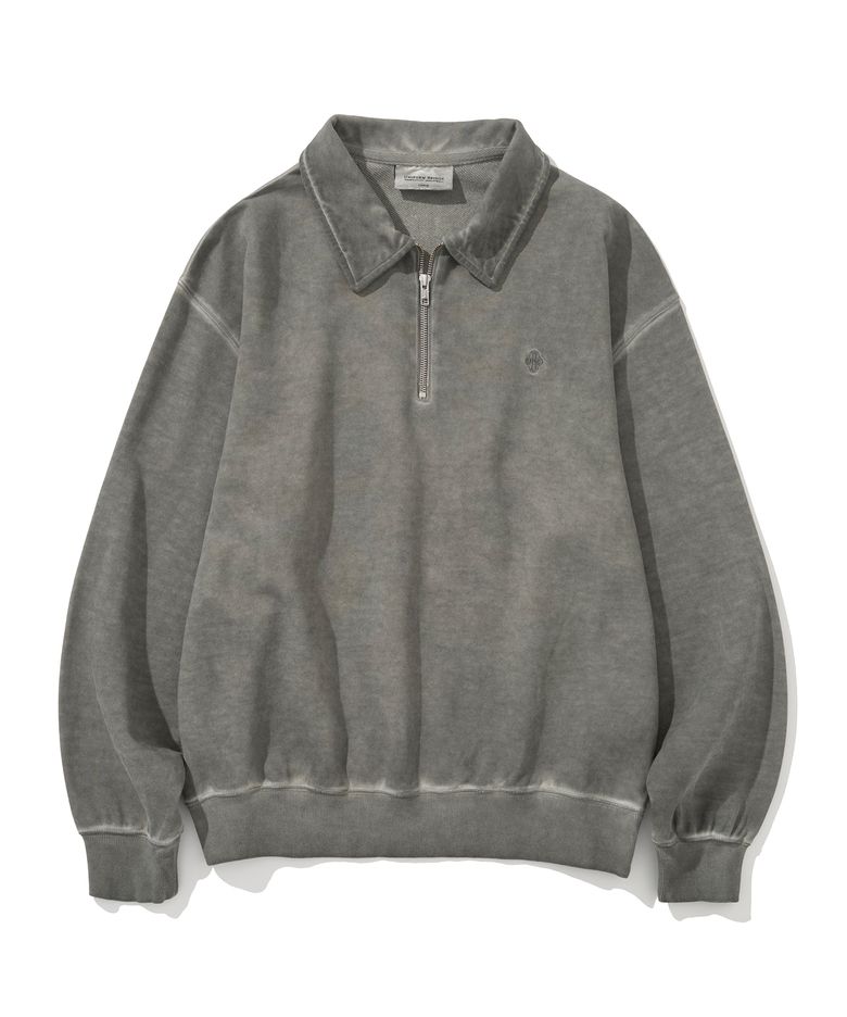 half zip-up sweatshirt olive green