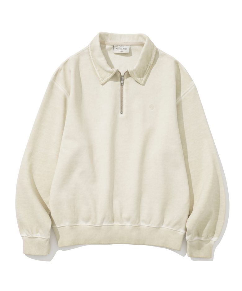 half zip-up sweatshirt dusty yellow