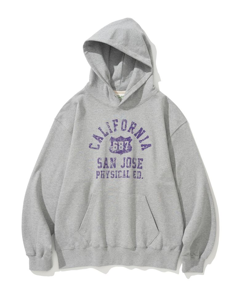 california sweat hoodie 8% melange grey