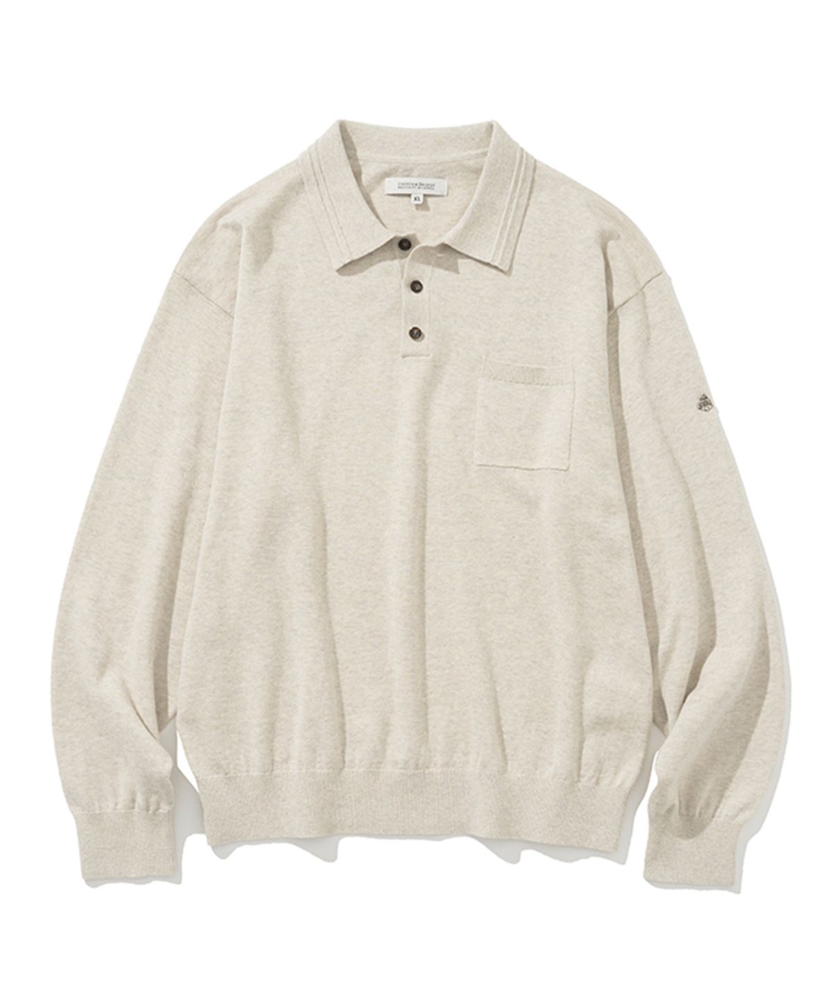 유니폼브릿지(UNIFORM BRIDGE) pocket polo knit oatmeal