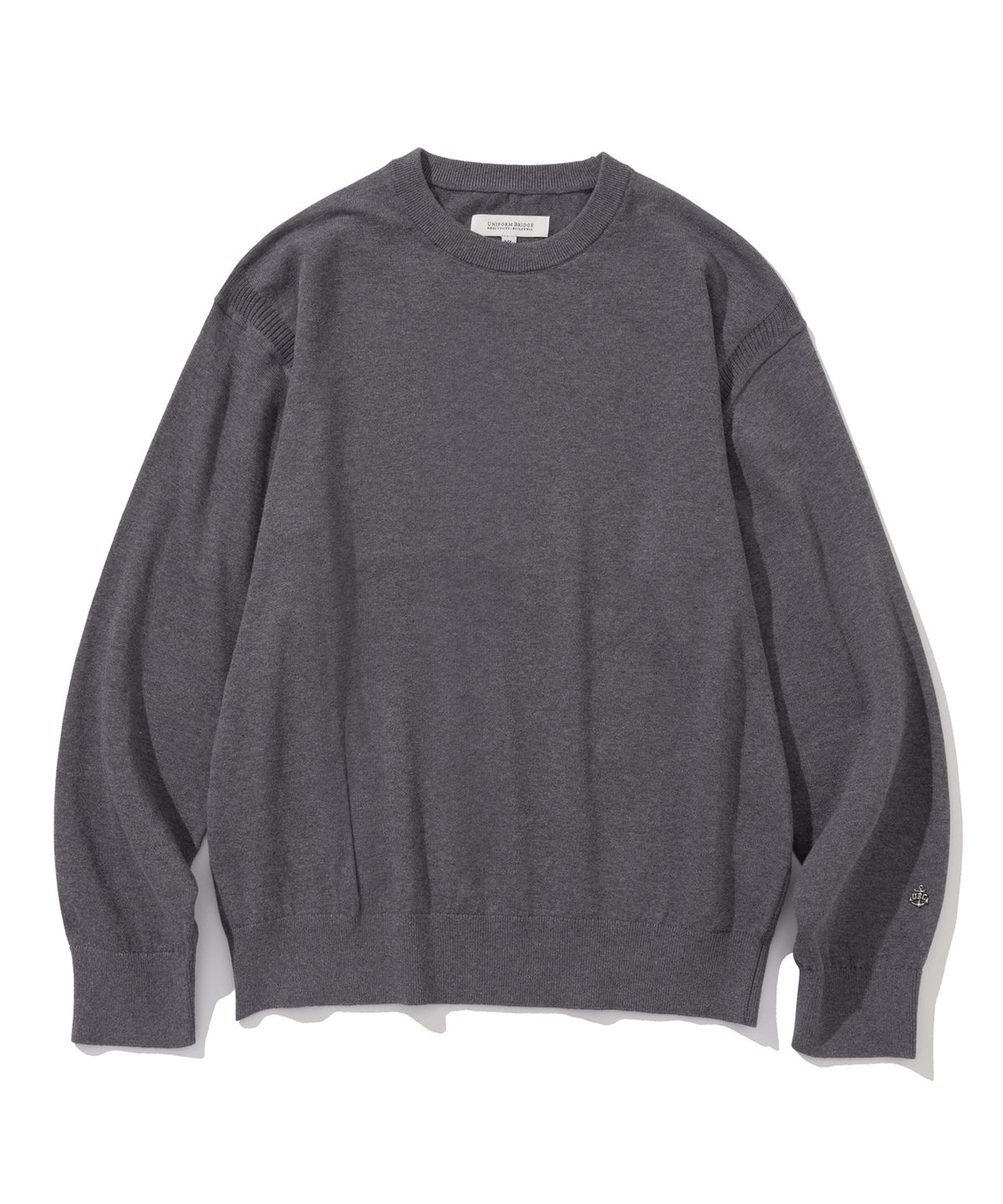 유니폼브릿지(UNIFORM BRIDGE) comfort crew neck knit charcoal melange