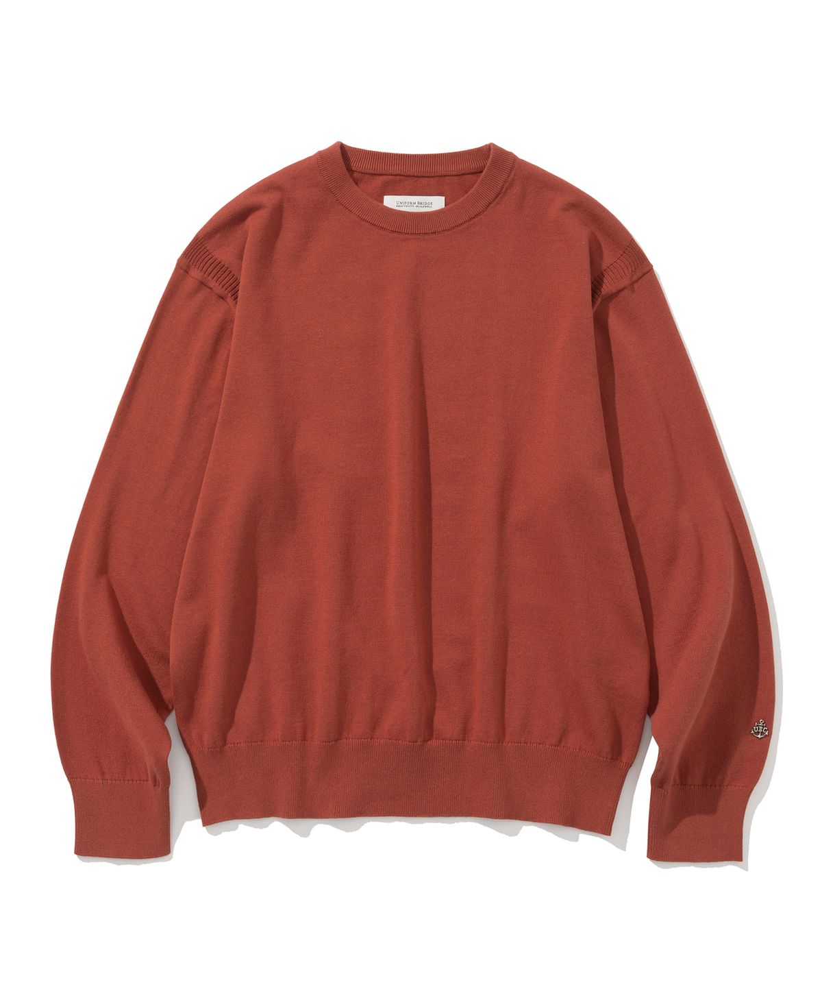 유니폼브릿지(UNIFORM BRIDGE) comfort crew neck knit cognac