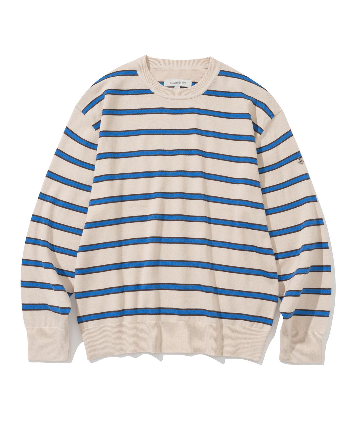 유니폼브릿지(UNIFORM BRIDGE) stripe crew neck knit ivory
