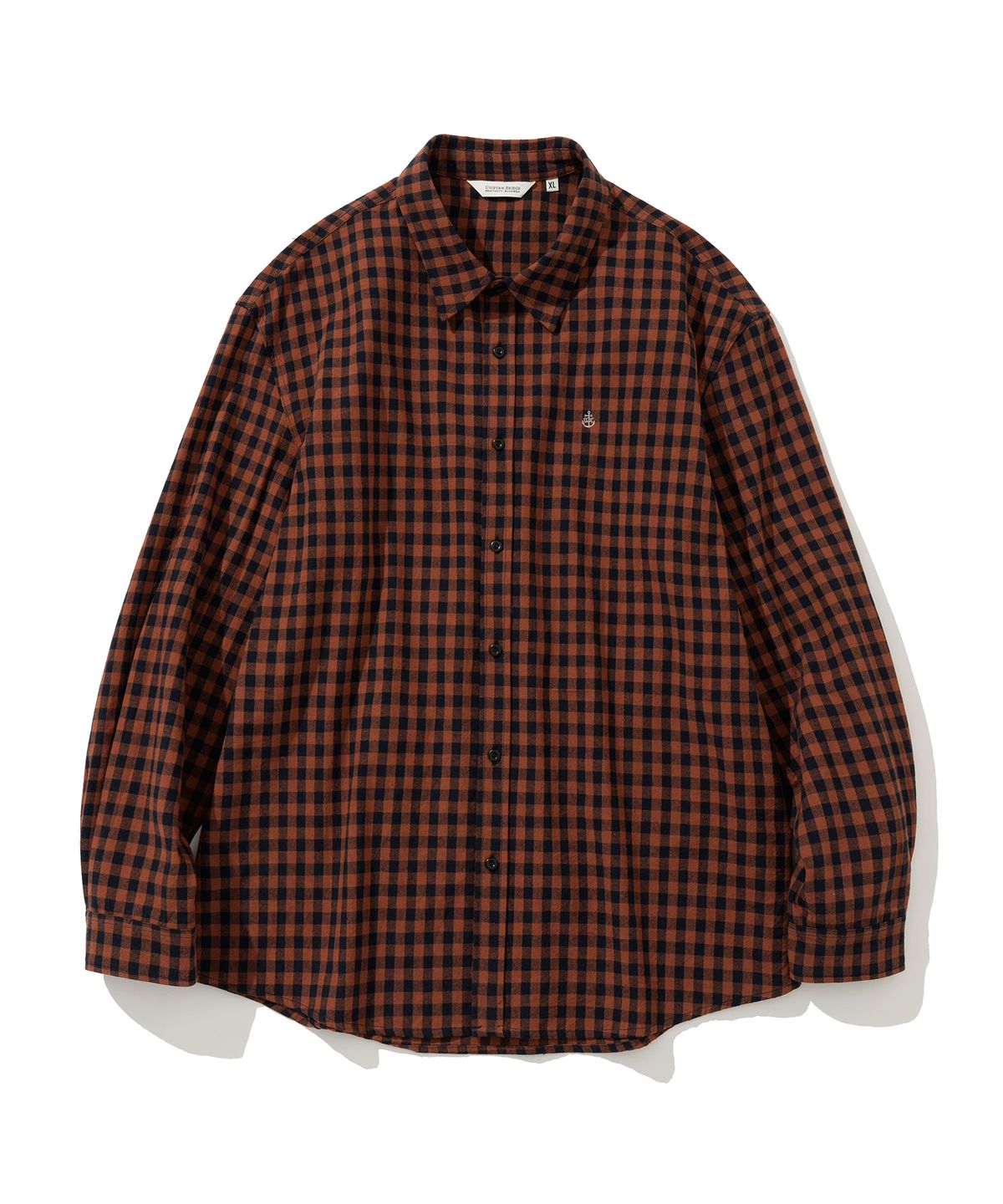 유니폼브릿지(UNIFORM BRIDGE) gingham check shirt orange