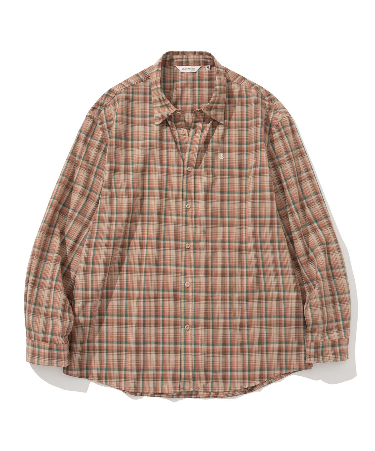 유니폼브릿지(UNIFORM BRIDGE) plaid check shirt orange