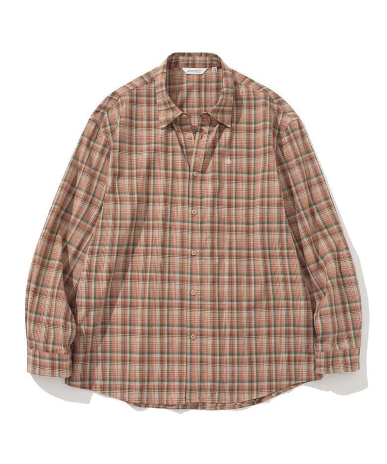 plaid check shirt orange