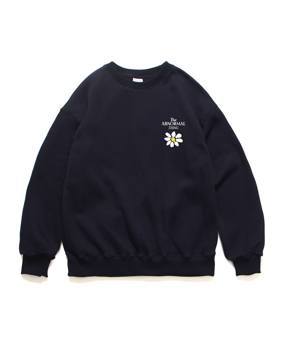 앱놀머씽(ABNORMALTHING) 플라워 크루넥 네이비 (FLOWER CREWNECK NAVY)