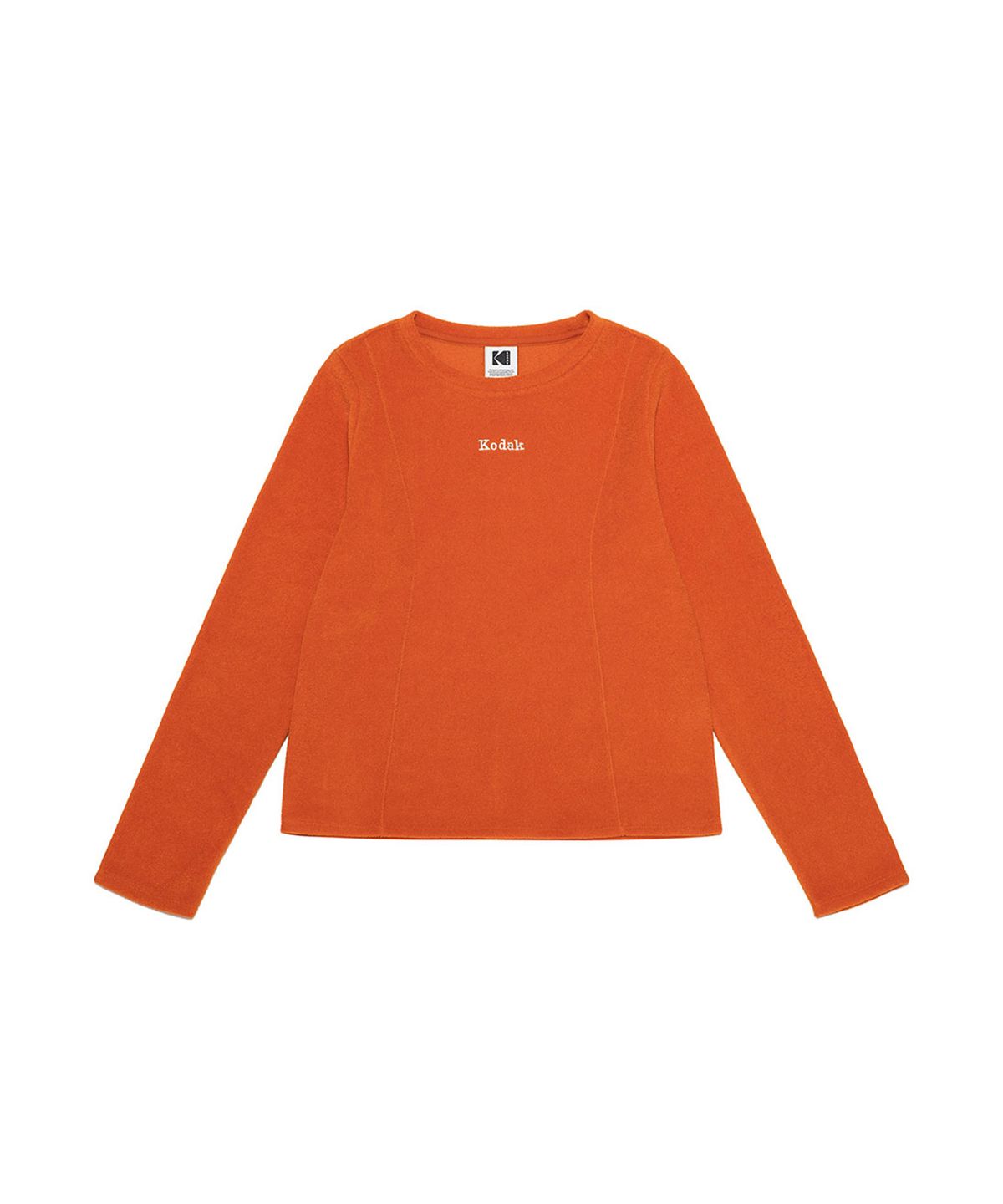 코닥(KODAK) 레터링 플리스 롱 슬리브 티셔츠 우먼 ORANGE
