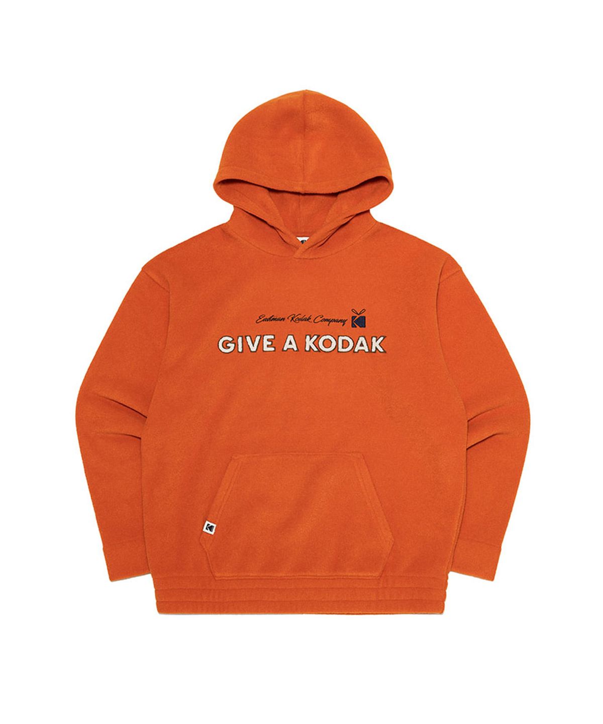 코닥(KODAK) 레터링 플리스 후드티셔츠 ORANGE