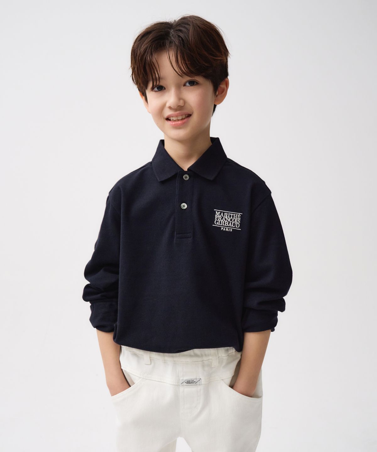 마리떼 키즈(MARITHÉ KIDS) KIDS PK COLLAR LONG SLEEVES navy