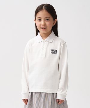 KIDS PK COLLAR LONG SLEEVES white