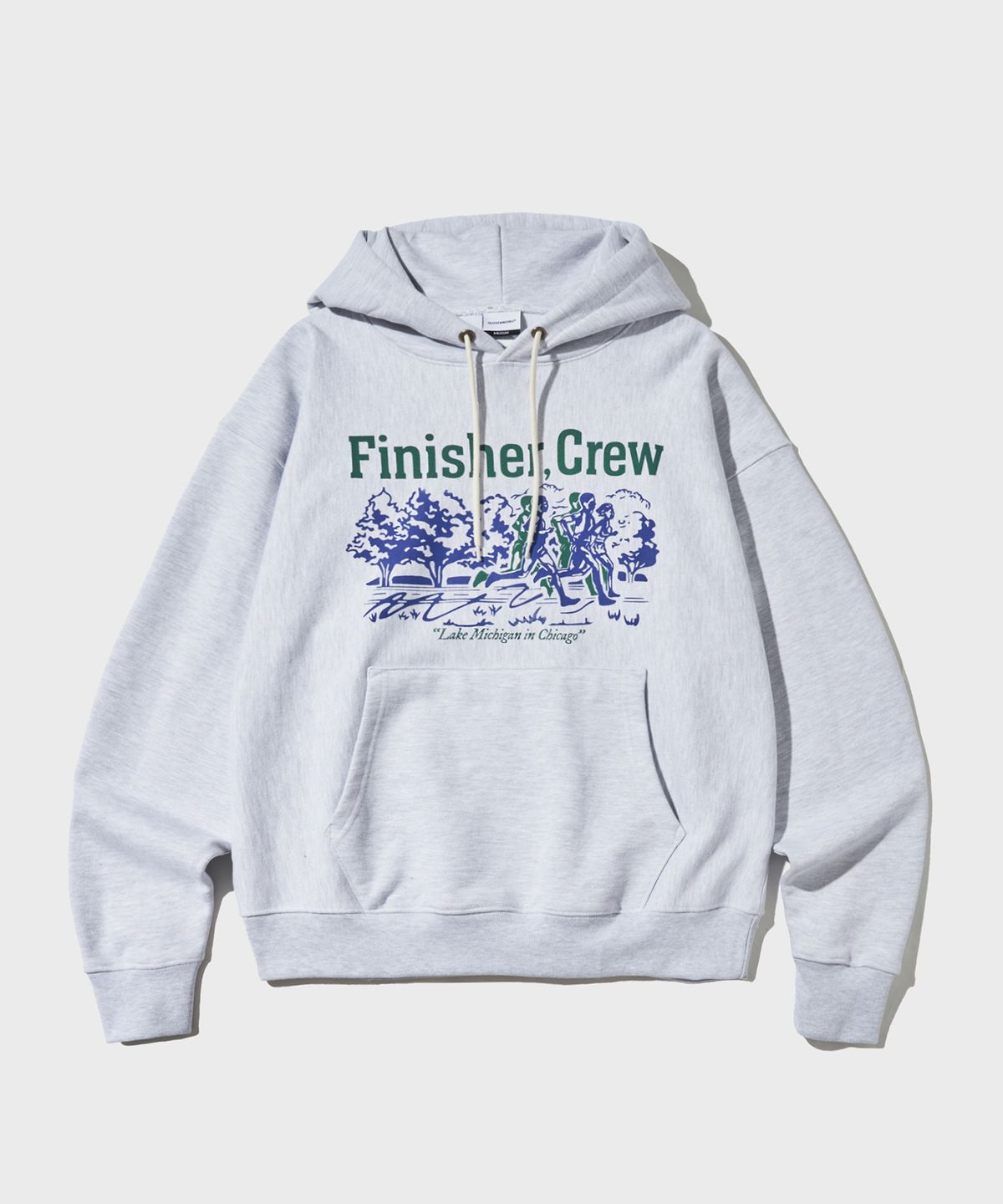 아웃스탠딩(OUTSTANDING) V.S.C HOOD SWEAT(FINISHER CREW)_1%MELANGE GRAY