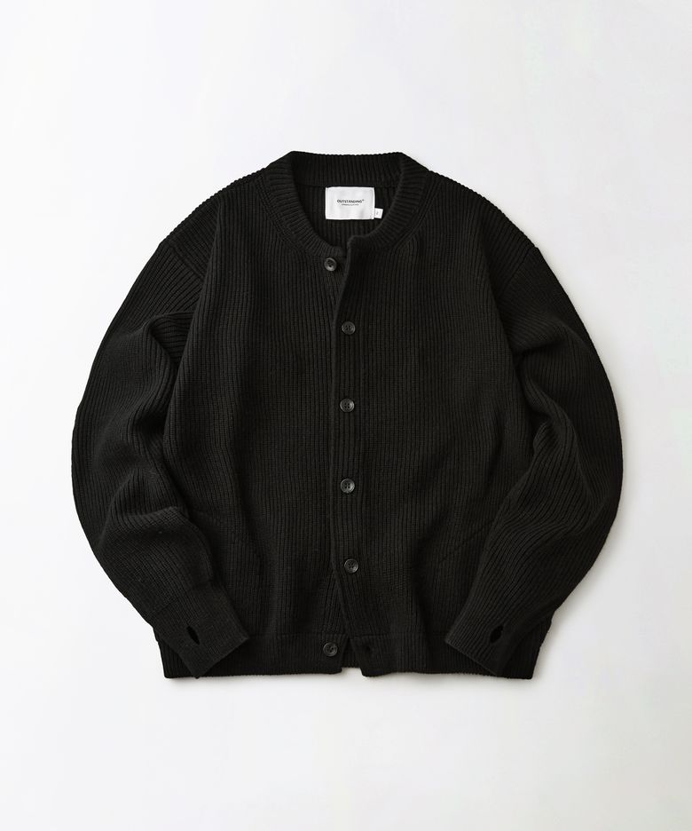 LAMBSWOOL ROUND NECK CARDIGAN_BLACK