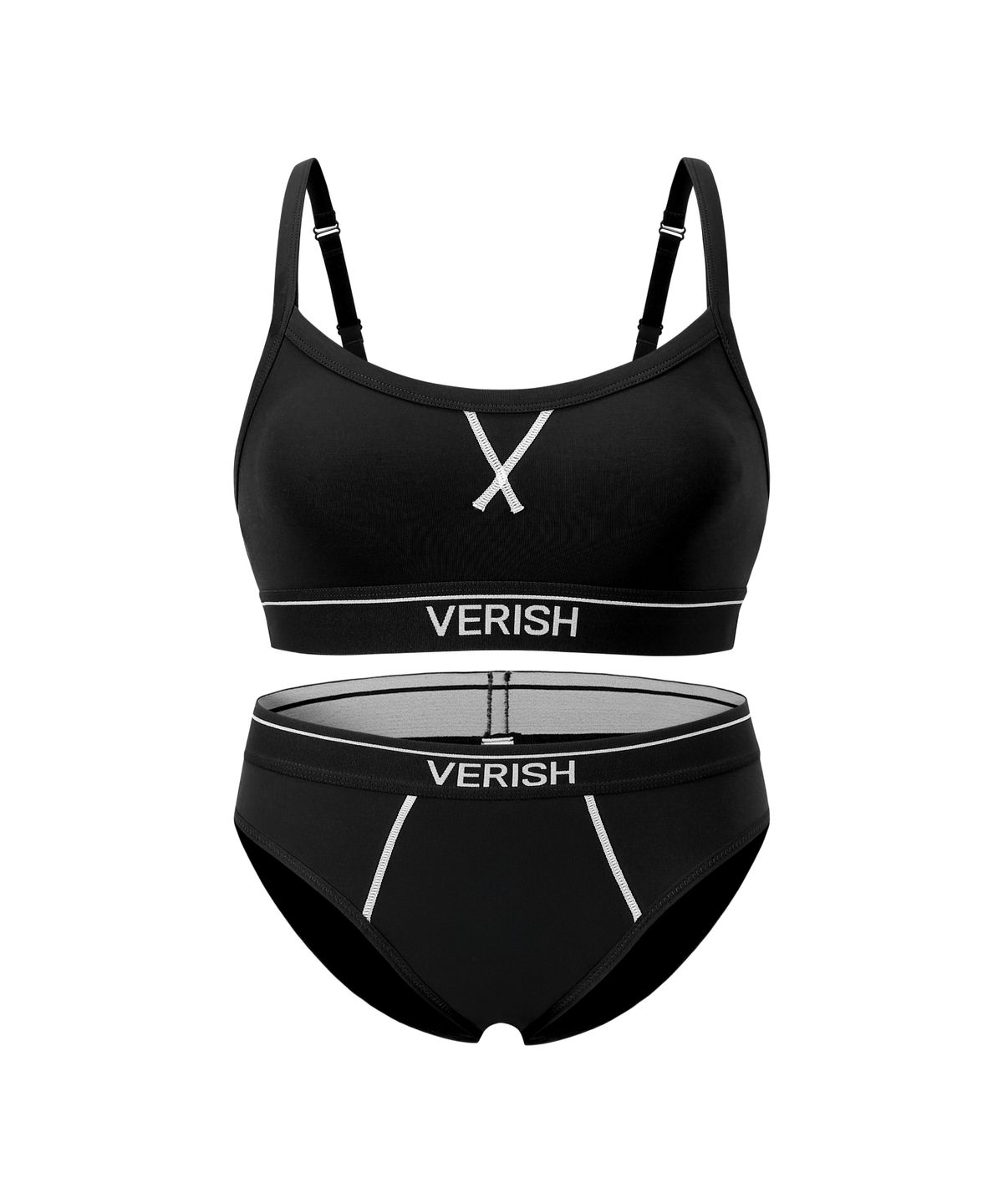 베리시(VERISH) 코튼스티치 브라탑 로고&팬티 로고 set