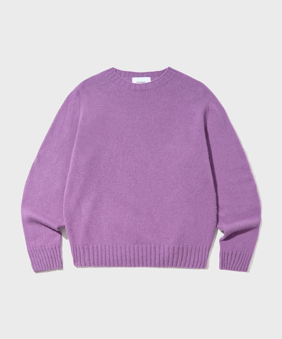 아웃스탠딩(OUTSTANDING) PURE WOOL WHOLEGARMENT KNIT_PURPLE