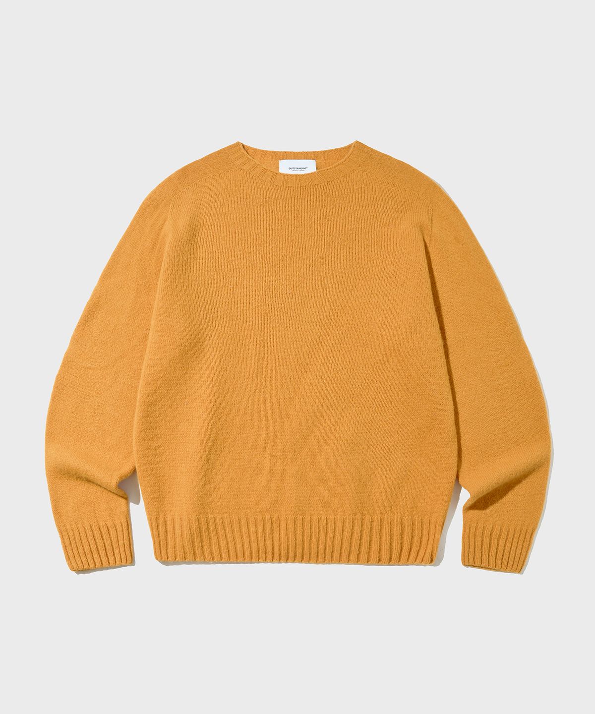아웃스탠딩(OUTSTANDING) PURE WOOL WHOLEGARMENT KNIT_MUSTARD