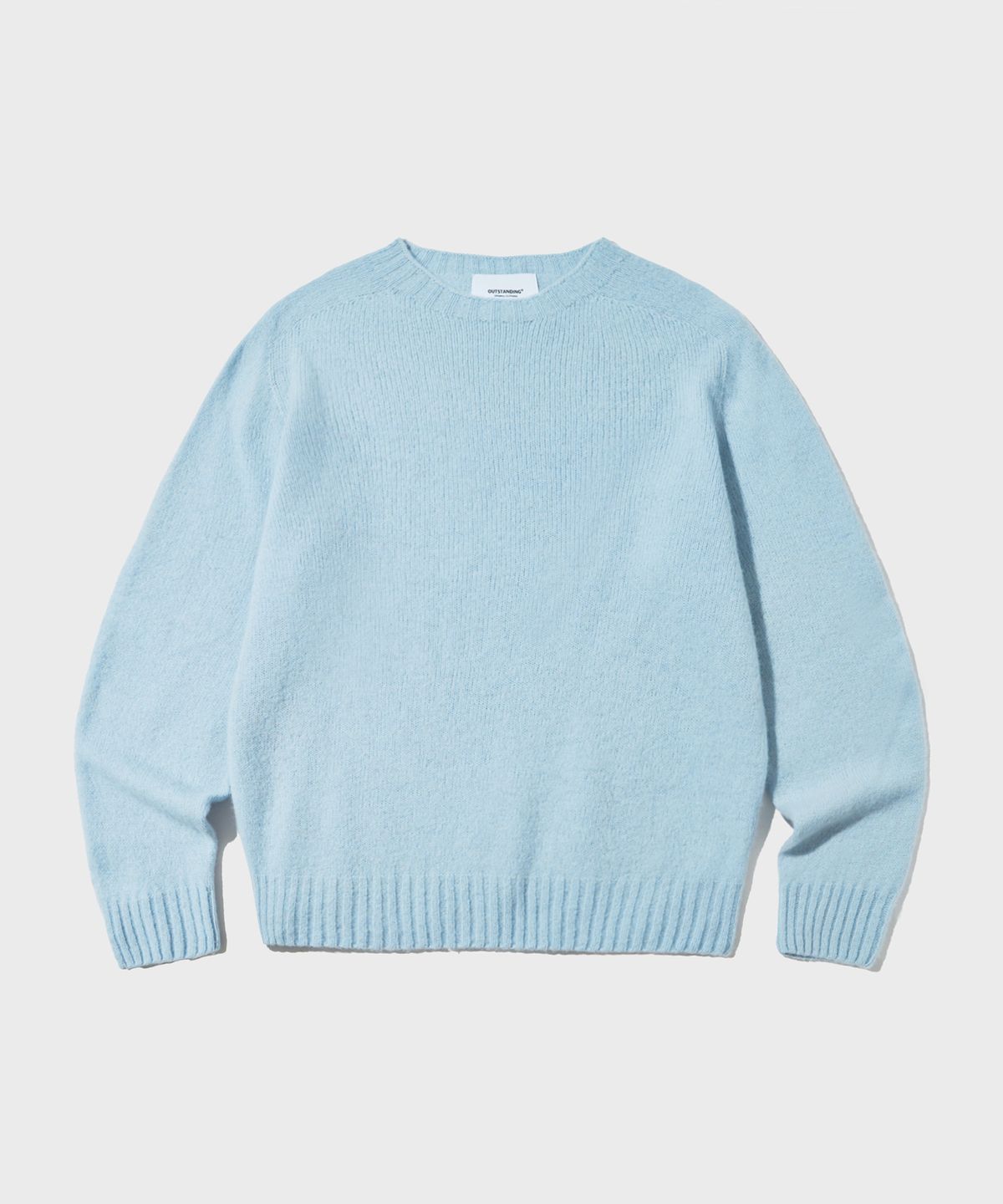 아웃스탠딩(OUTSTANDING) PURE WOOL WHOLEGARMENT KNIT_SKY BLUE