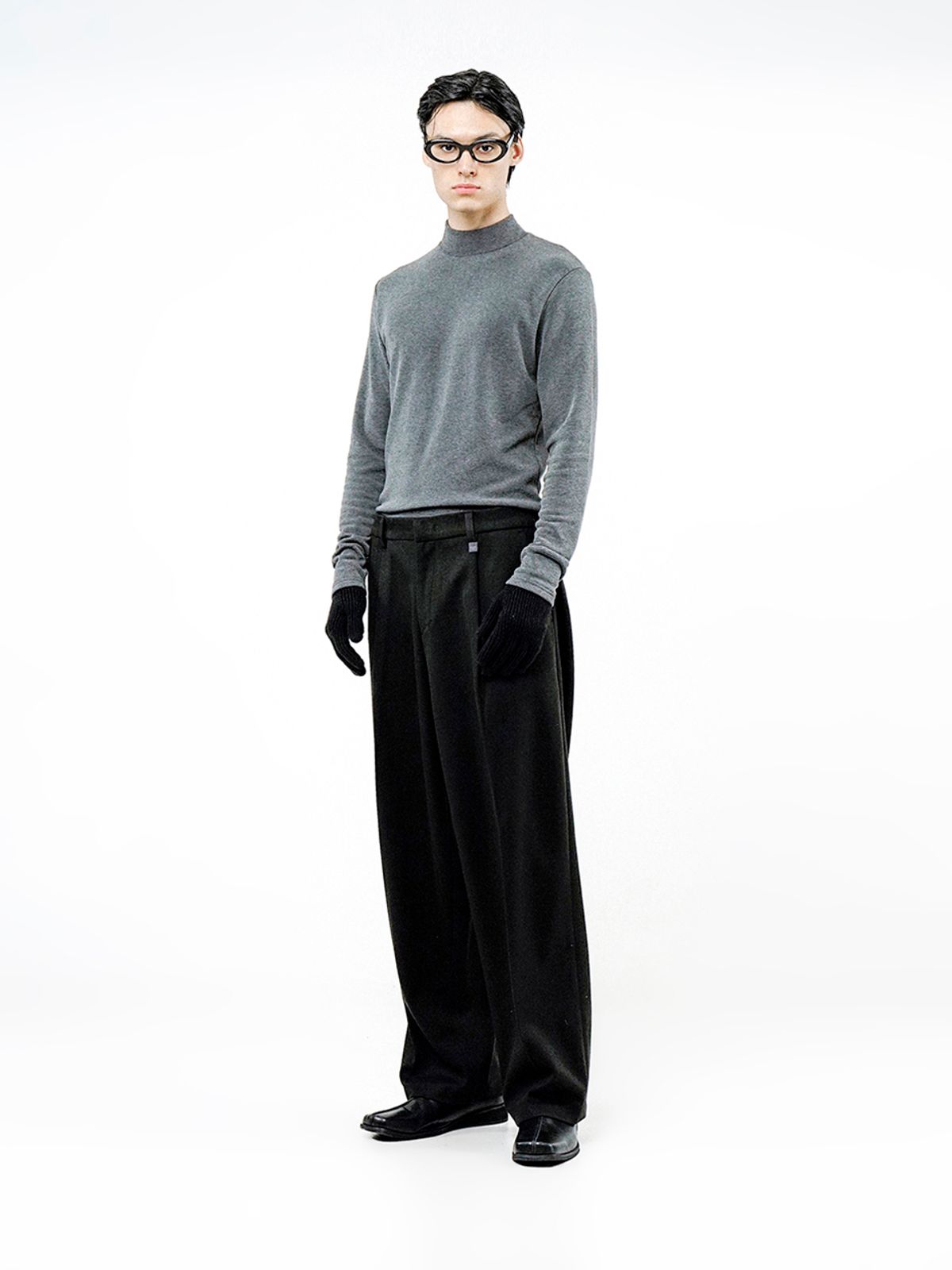 챈세스노이(CHANCE'S NOI) Raised One Tuck Wool slacks - Black /M244PT01BK