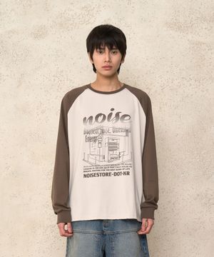노이즈 래글런 오버핏 롱 슬리브 - 브라운