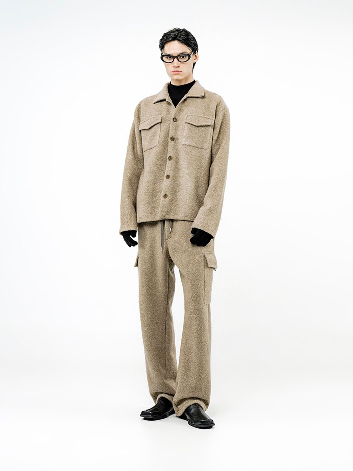 챈세스노이(CHANCE'S NOI) Boucle Cargo String Pants - Oatmeal /W244PT05OT-M