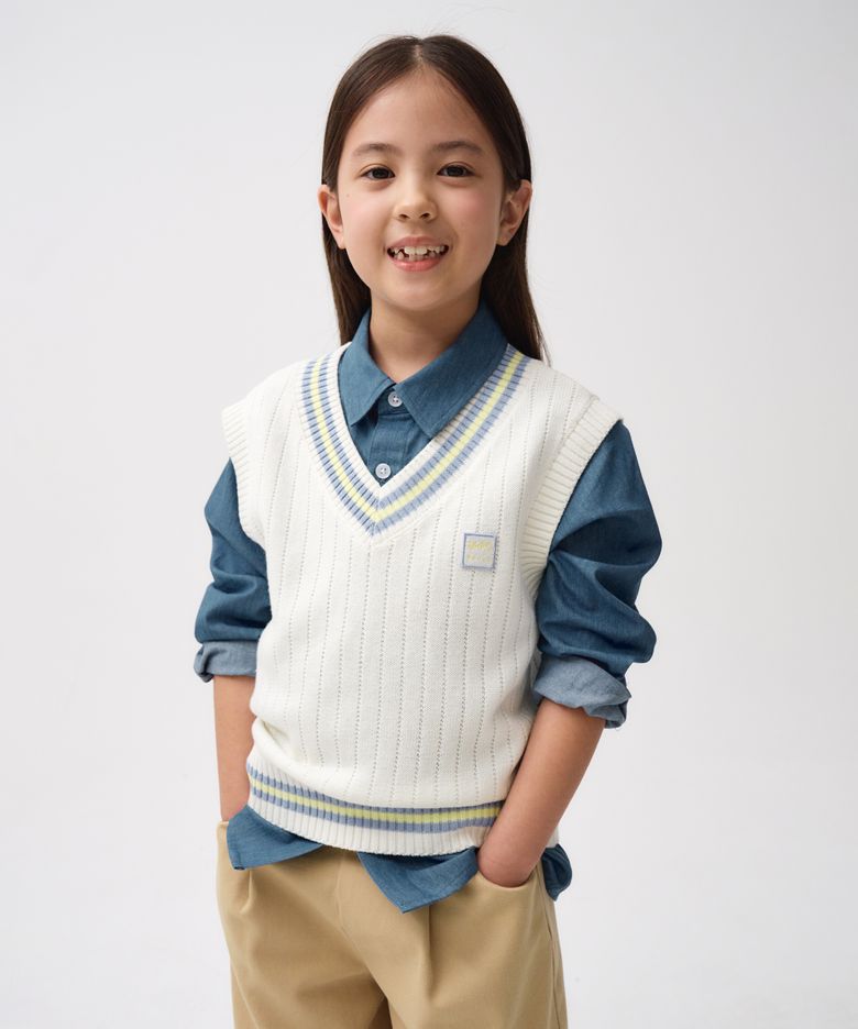 KIDS KNIT VEST ivory