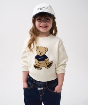KIDS BEAR JACQUARD KNIT ivory