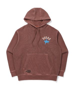 씨너리 그래픽 피그먼트다잉 후드티셔츠 BROWN