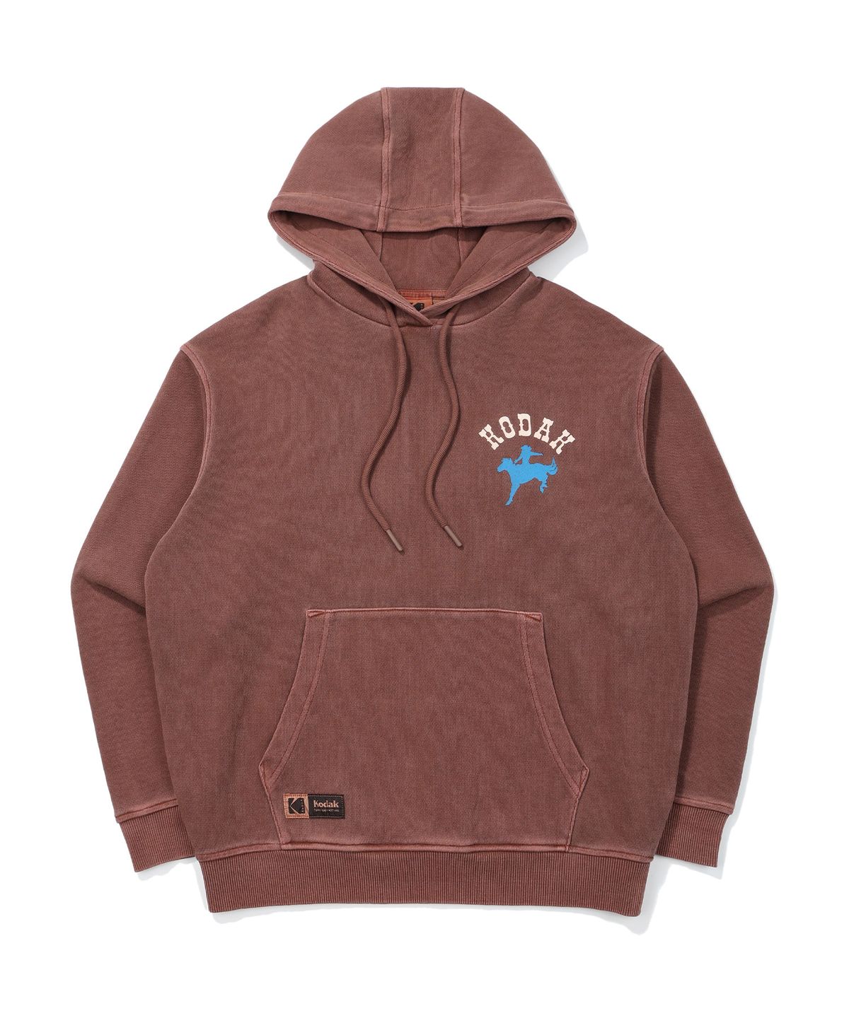코닥(KODAK) 씨너리 그래픽 피그먼트다잉 후드티셔츠 BROWN