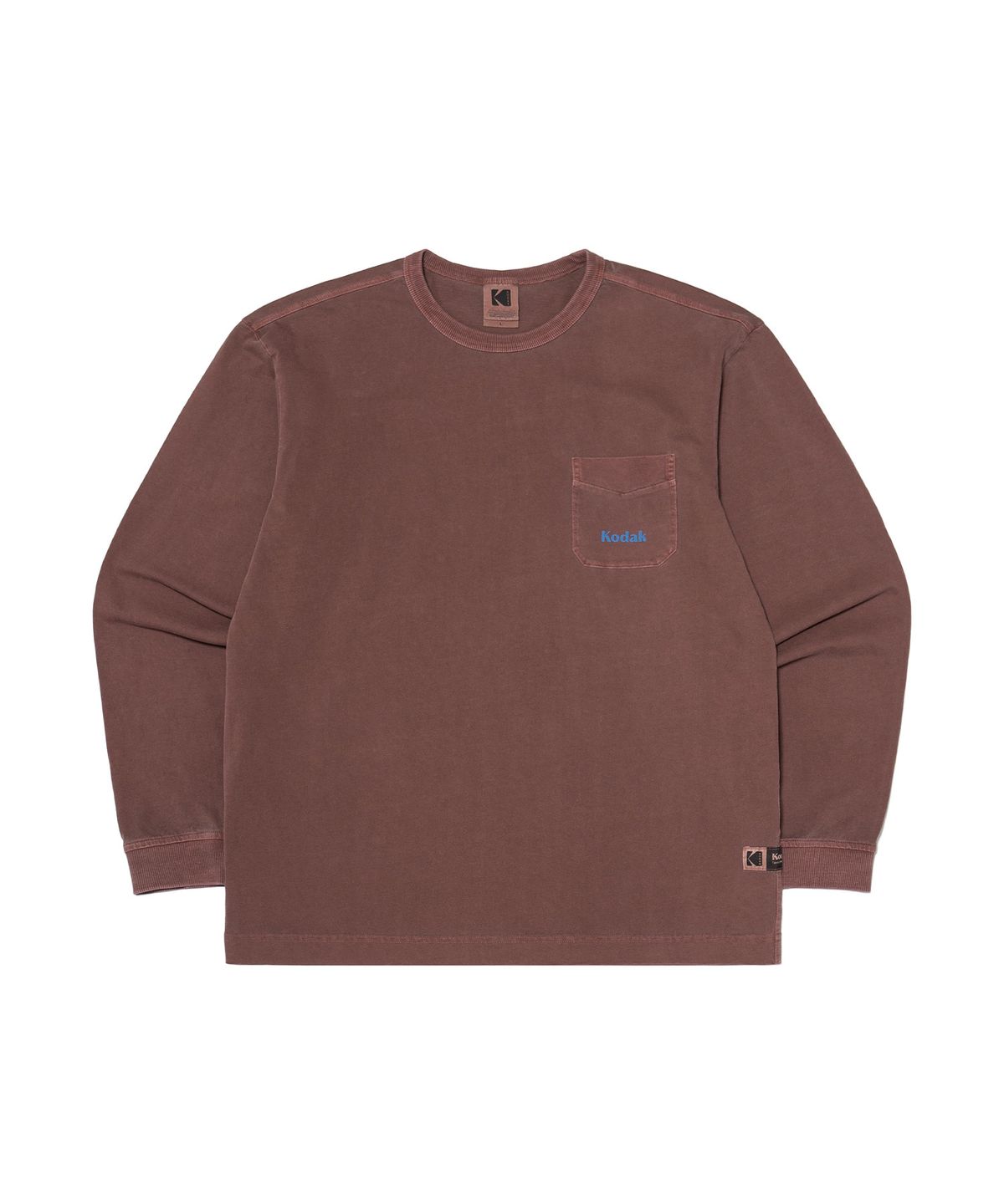 코닥(KODAK) 씨너리 그래픽 피그먼트다잉 긴팔티셔츠 BROWN