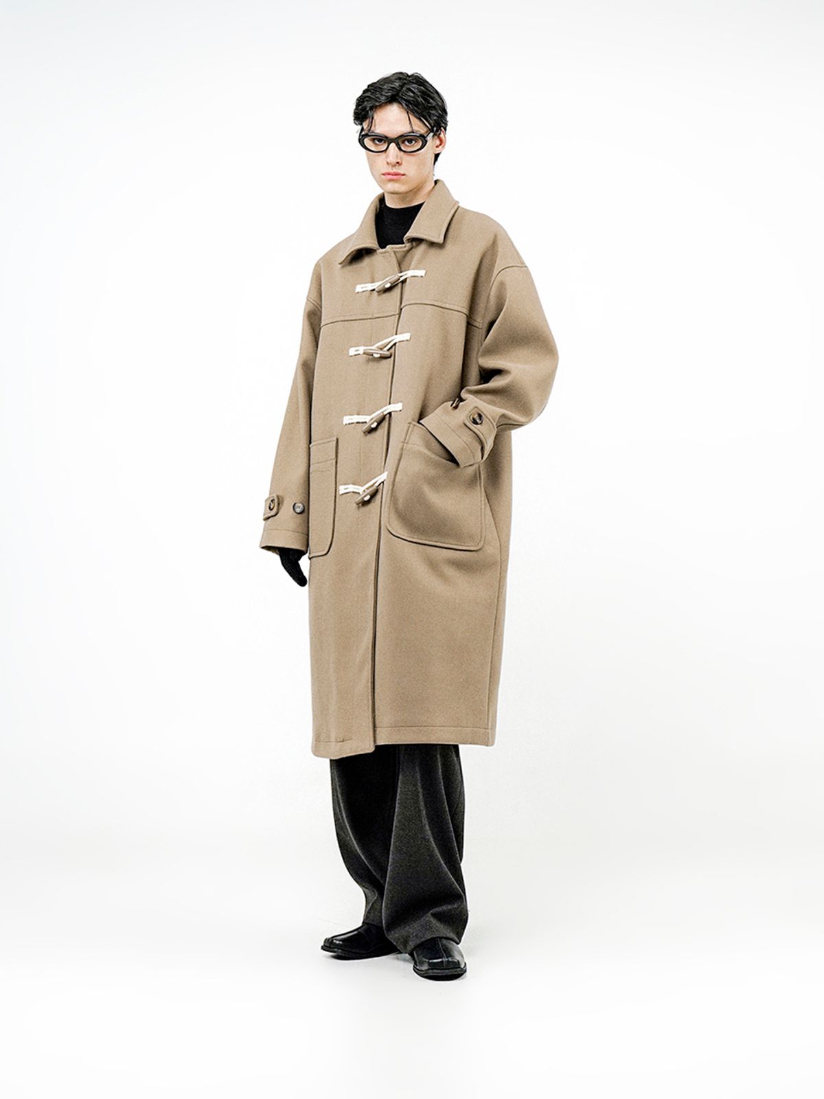챈세스노이(CHANCE'S NOI) Oversized Snap Duffel Coat - Beige /W244OT01BE-M