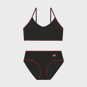 [브라1+팬티2] CHERRY-BOMB 코튼 브라팬티 블랙