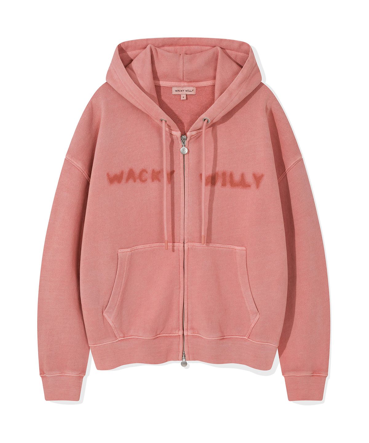 와키윌리(WACKY WILLY) 우먼스 피그먼트 워싱 후드집업 핑크