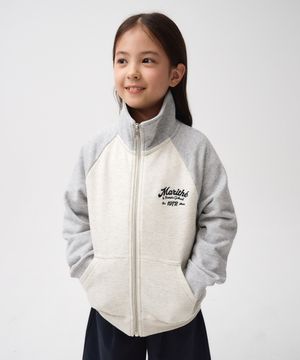 KIDS CONTRAST COLOR SWEAT ZIPUP heather gray