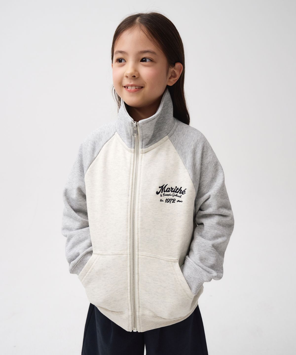 마리떼 키즈(MARITHÉ KIDS) KIDS CONTRAST COLOR SWEAT ZIPUP heather gray