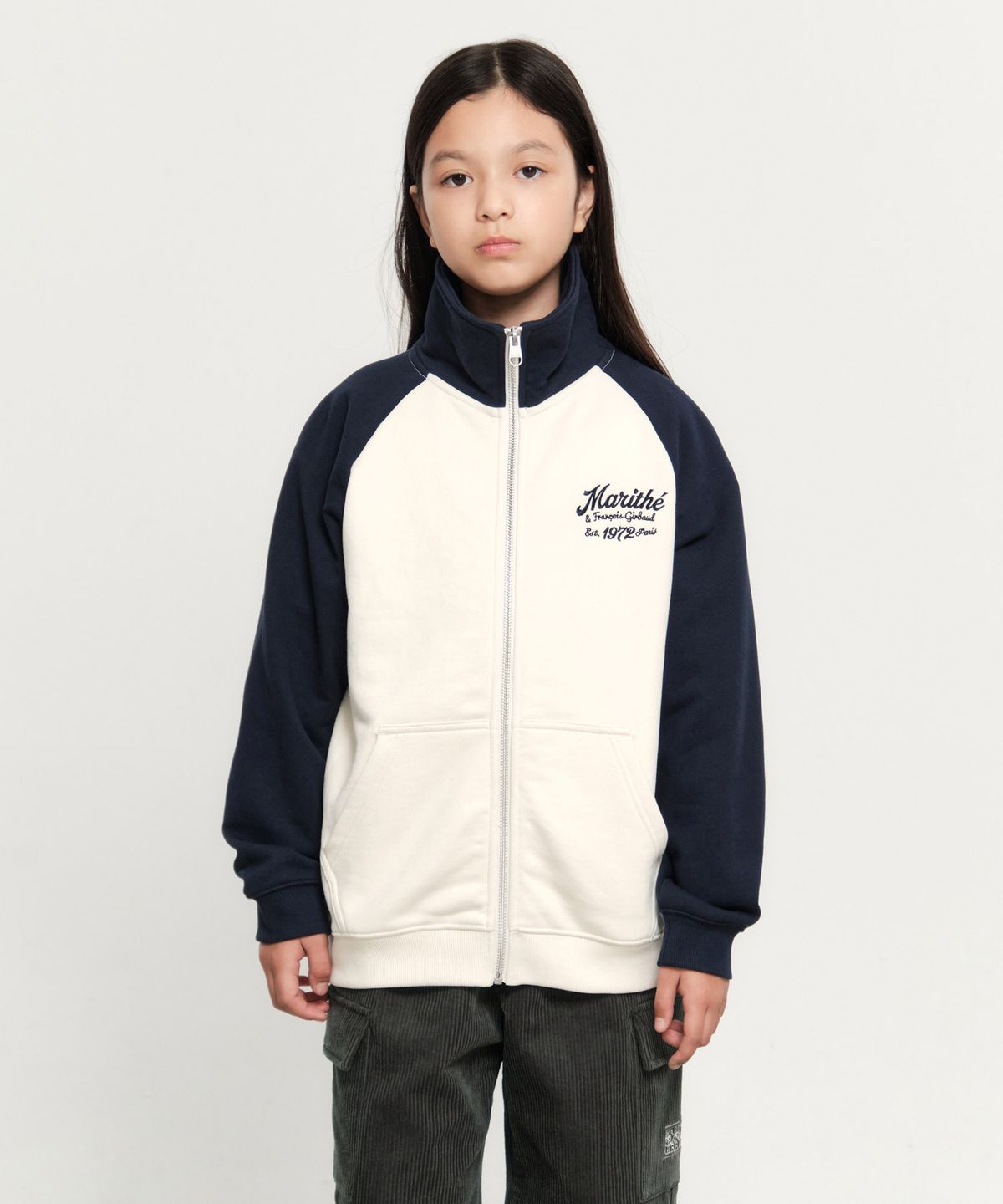 마리떼 키즈(MARITHÉ KIDS) KIDS CONTRAST COLOR SWEAT ZIPUP navy