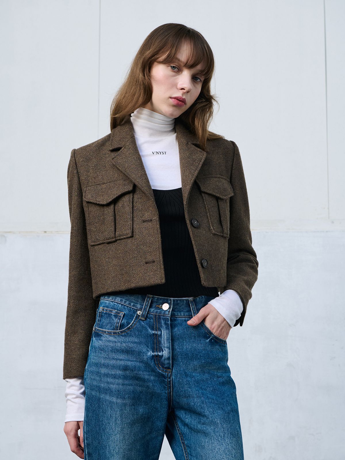 브이엔와이스튜디오(VNYSTUDIO) Pocket cropped jacket_YAAJKN2